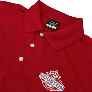 NWT Nike Golf Micro Pique Polo 2017 Houston Host To Superbowl LI Varsity Red XL